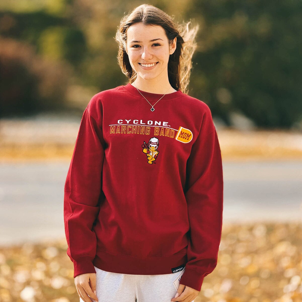 CI Sport Cyclone Marching Band Mom Cardinal Crewneck